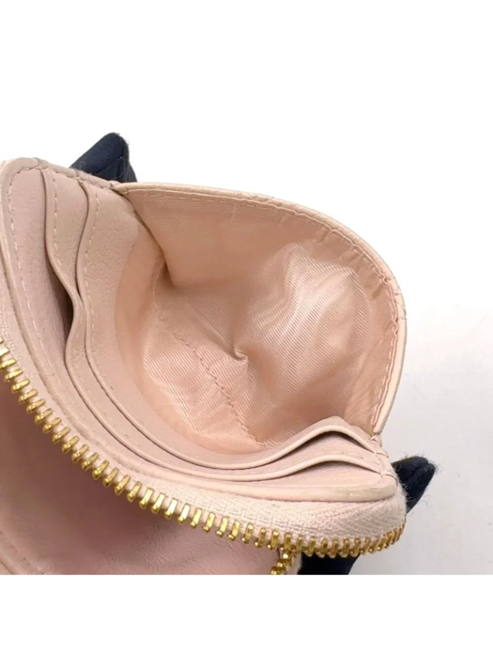 Dior Cannage Leather Light Pink Wallet Gold